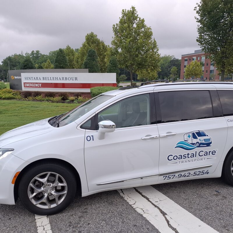 Coastal Care Transport van at Sentara BelleHarbour Emergency